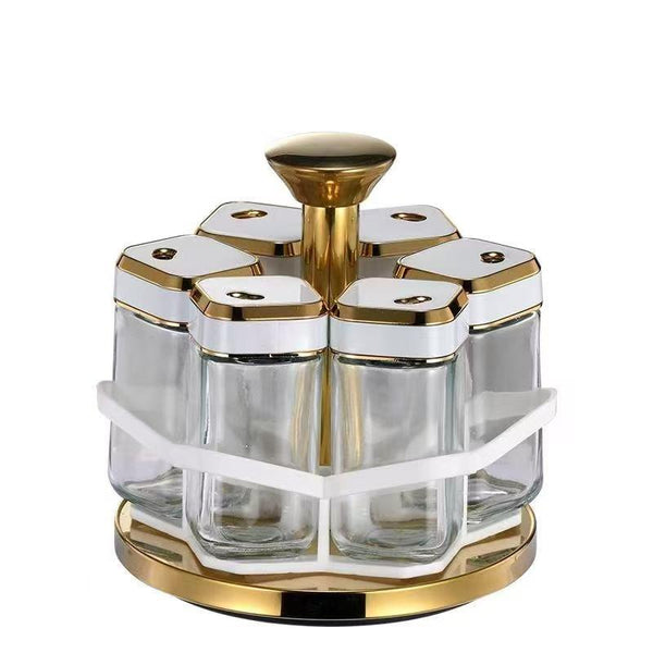 Revolving Spice Rack Spice and Herb Carousel Set of 6 Pcs 100 ml