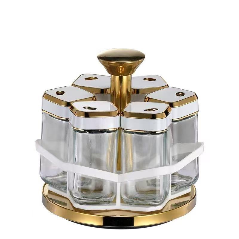 Revolving Spice Rack Spice and Herb Carousel Set of 6 Pcs 100 ml