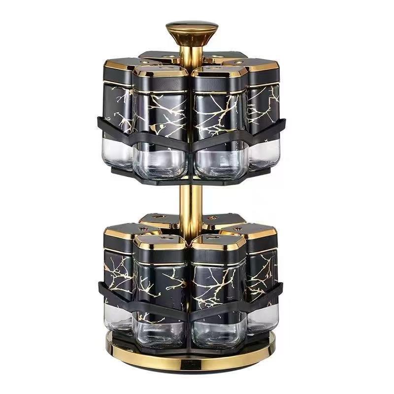 Revolving Spice Rack Herb Carousel Set of 12 Pcs 100 ml