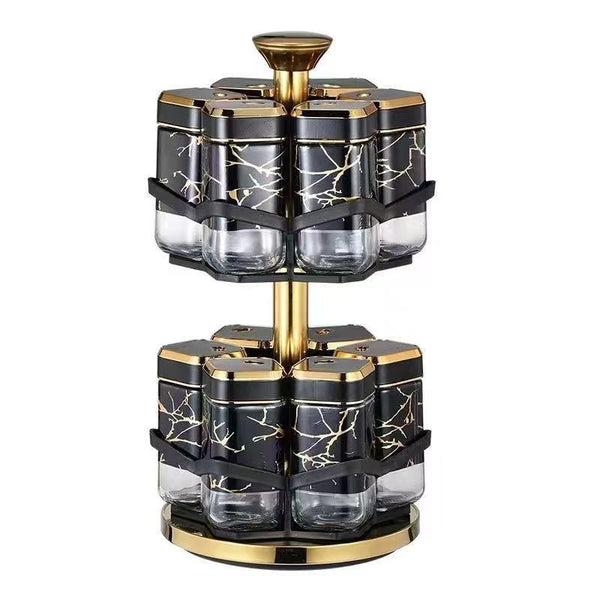 Revolving Spice Rack Herb Carousel Set of 12 Pcs 100 ml