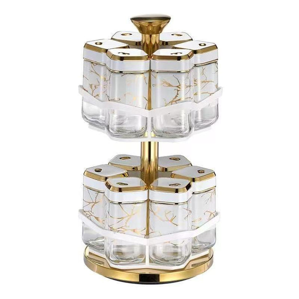 Revolving Spice Rack Spice and Herb Carousel Set of 12 Pcs 100 ml
