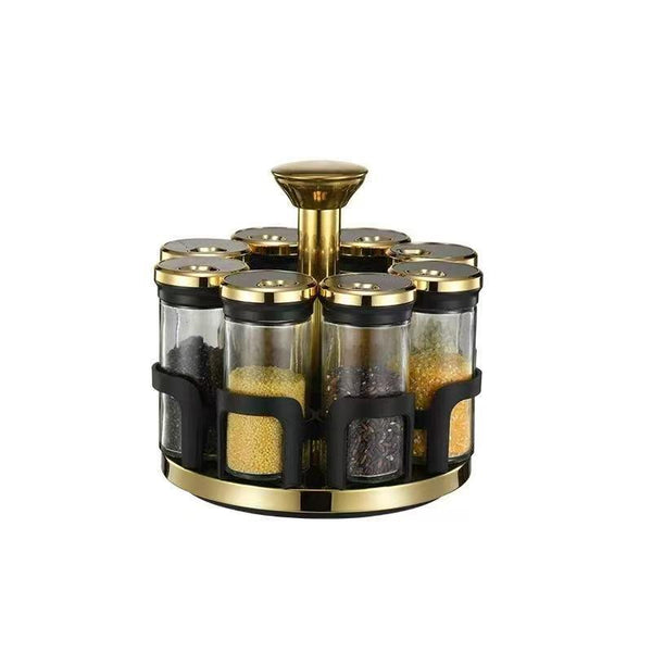 Revolving Spice Rack Spice and Herb Carousel Set of 8 Pcs 100 ml