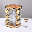 Revolving Spice Rack Spice and Herb Carousel Set of 12 Pcs 100 ml