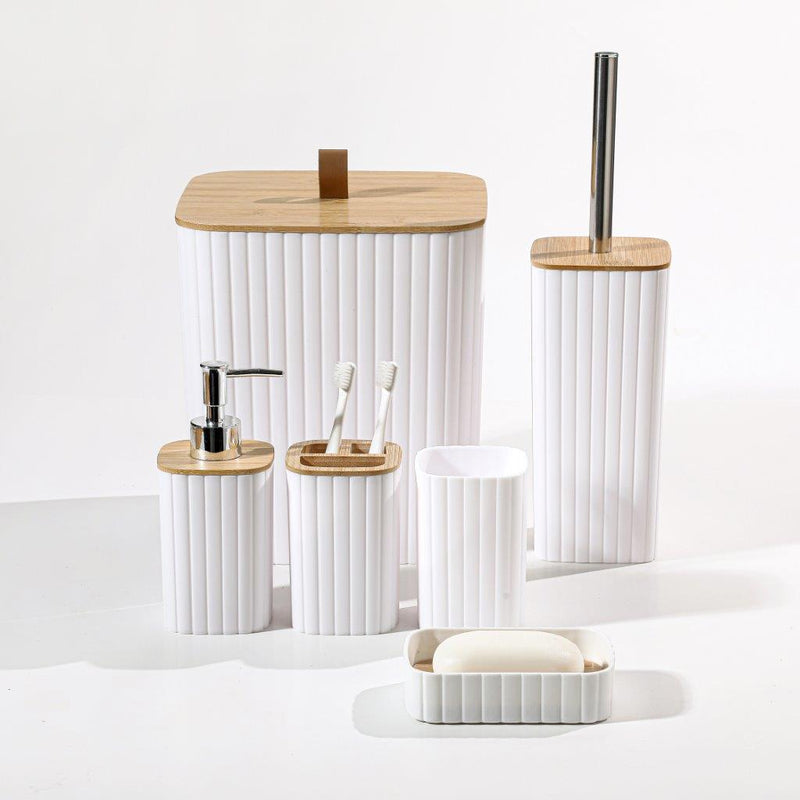 Complete Bathroom Accessories Soap Dispenser Toothbrush Holder Set of 6 Pcs**