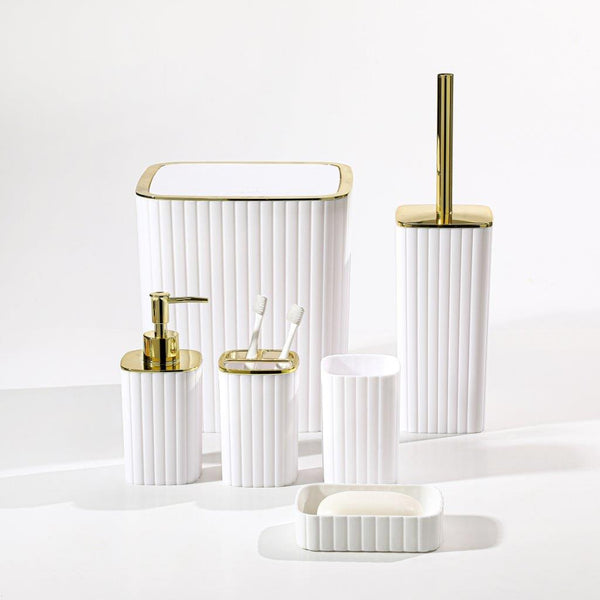 Complete Bathroom Accessories Soap Dispenser Toothbrush Holder Set of 6 Pcs**