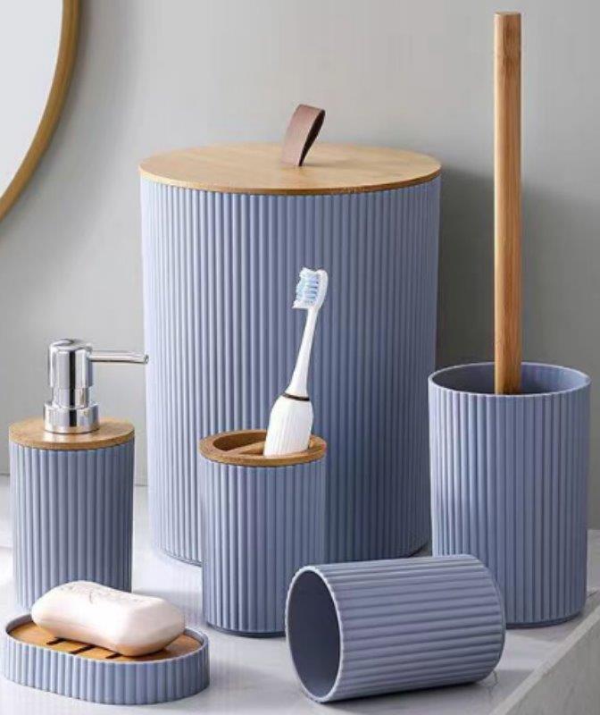 Complete Bathroom Accessories Soap Dispenser Toothbrush Holder Set of 6 Pcs**