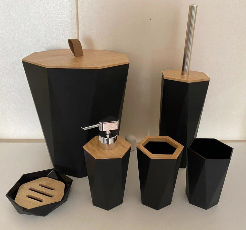 Complete Bathroom Accessories Soap Dispenser Toothbrush Holder Set of 6 Pcs**