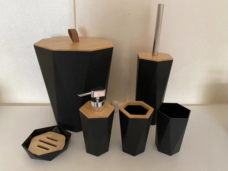 Complete Bathroom Accessories Soap Dispenser Toothbrush Holder Set of 6 Pcs**