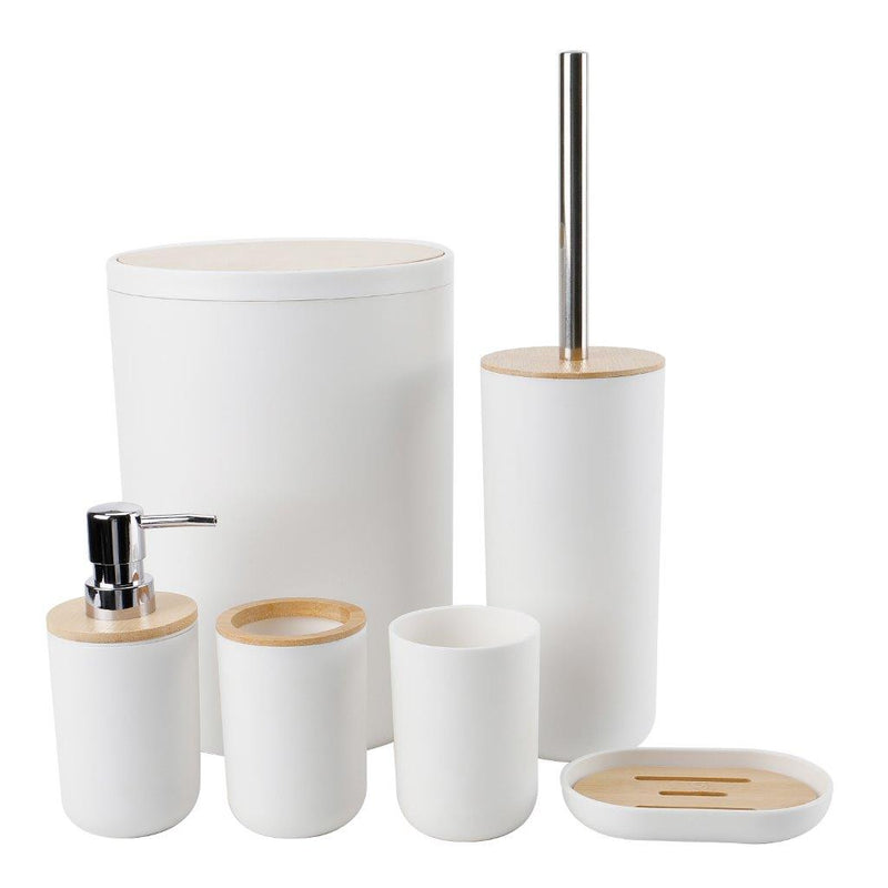 Complete Bathroom Accessories Soap Dispenser Toothbrush Holder Set of 6 Pcs**