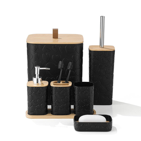 Complete Bathroom Accessories Soap Dispenser Toothbrush Holder Set of 6 Pcs**