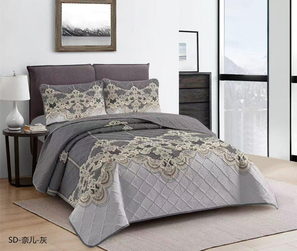 Elegant Design Comforter Bedspread Bedding Set Bed Cover with Pillowcase Set of 3 pcs Bed Cover 220*240 cm Pillowcase 50*70 cm