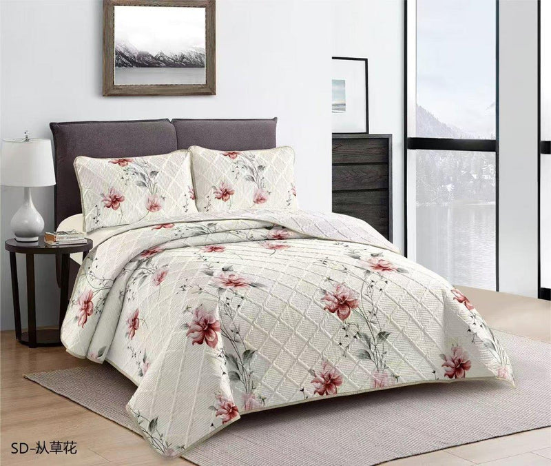 Elegant Design Comforter Bedspread Bedding Set Bed Cover with Pillowcase Set of 3 pcs Bed Cover 220*240 cm Pillowcase 50*70 cm