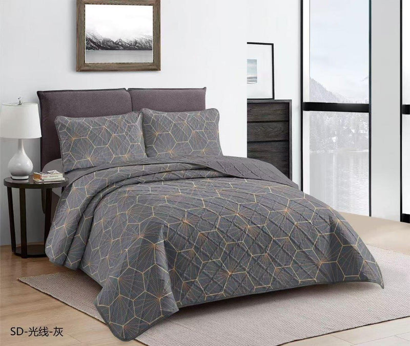 Elegant Design Comforter Bedspread Bedding Set Bed Cover with Pillowcase Set of 3 pcs Bed Cover 220*240 cm Pillowcase 50*70 cm