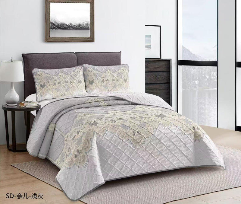 Elegant Design Comforter Bedspread Bedding Set Bed Cover with Pillowcase Set of 3 pcs Bed Cover 220*240 cm Pillowcase 50*70 cm