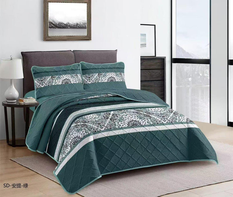 Elegant Design Comforter Bedspread Bedding Set Bed Cover with Pillowcase Set of 3 pcs Bed Cover 220*240 cm Pillowcase 50*70 cm