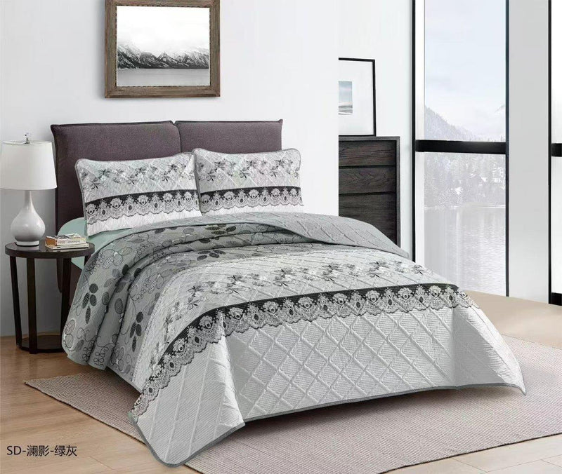Elegant Design Comforter Bedspread Bedding Set Bed Cover with Pillowcase Set of 3 pcs Bed Cover 220*240 cm Pillowcase 50*70 cm