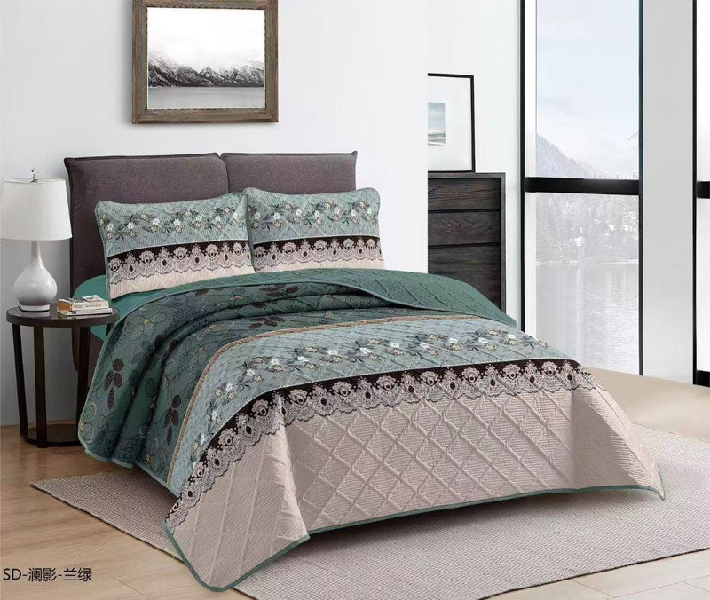 Elegant Design Comforter Bedspread Bedding Set Bed Cover with Pillowcase Set of 3 pcs Bed Cover 220*240 cm Pillowcase 50*70 cm