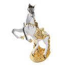 White & Gold Sculpture Statue Resin Horse H 70 CM