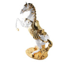 White & Gold Sculpture Statue Resin Horse H 70 CM