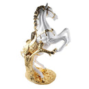 White & Gold Sculpture Statue Resin Horse H 70 CM