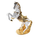 White & Gold Sculpture Statue Resin Horse H 70 CM