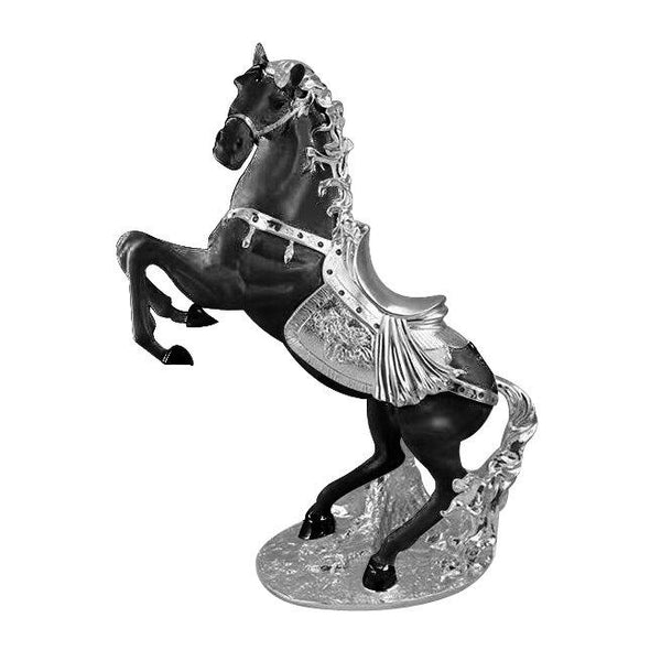 Black Sculpture Statue Resin Figurine Horse H44 cm