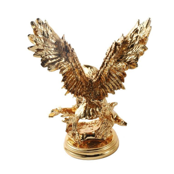 Gold Sculpture Statue Resin Eagle 32*21*43 cm