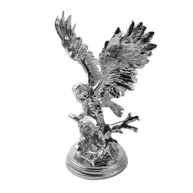 Silver Sculpture Statue Resin Eagle 32*21*43 cm