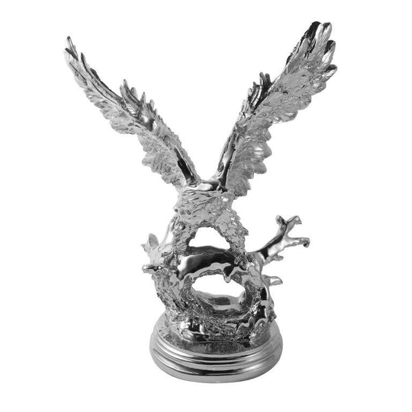 Silver Sculpture Statue Resin Eagle 32*21*43 cm