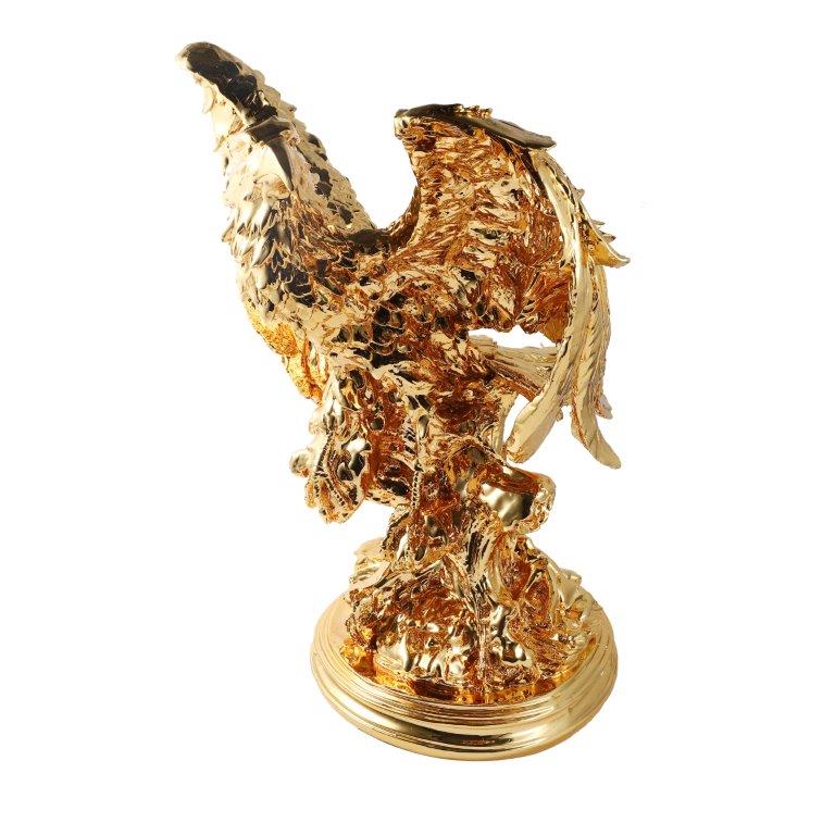 Gold Sculpture Statue Resin Figurine Eagle 50*38*61 cm