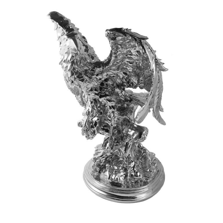 Silver Sculpture Statue Resin Figurine Eagle 50*38*61 cm
