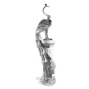 White & Silver Sculpture Statue Resin Peacock 40*30*120 cm