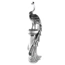 White & Silver Sculpture Statue Resin Peacock 40*30*120 cm