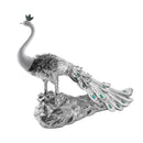 White & Silver Sculpture Statue Resin Peacock 80*24*59 cm