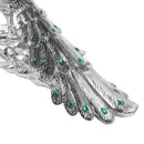 White & Silver Sculpture Statue Resin Peacock 80*24*59 cm