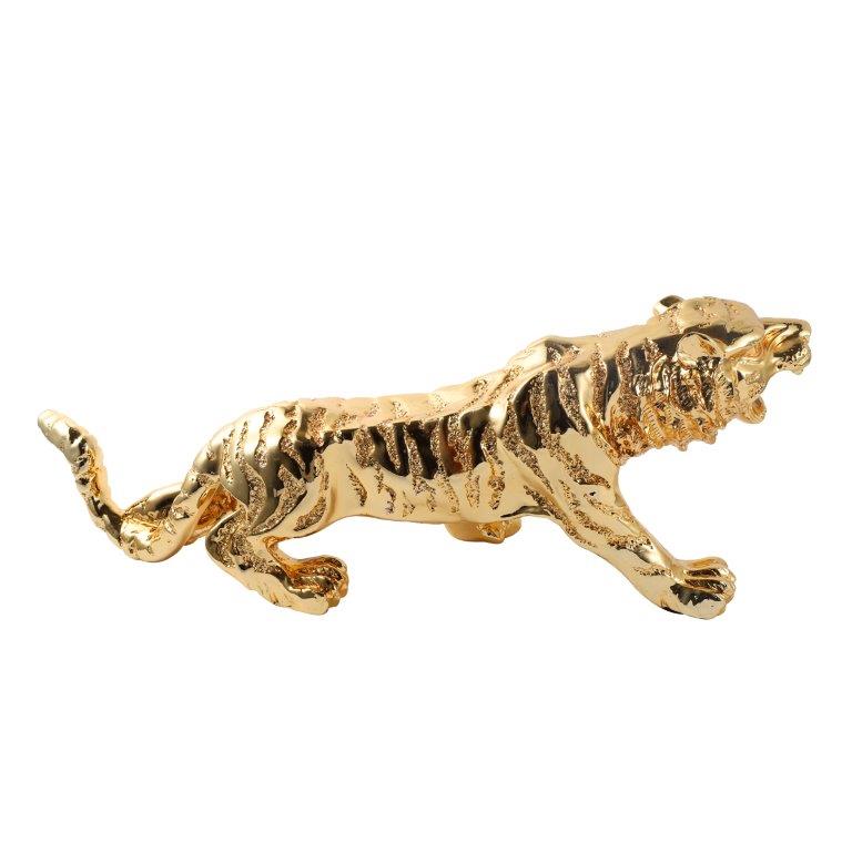 Gold Sculpture Statue Resin Tiger 78*20*28 cm
