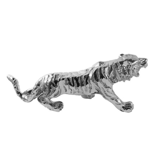Silver Sculpture Statue Resin Tiger 78*20*28 cm
