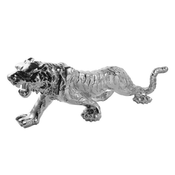 Silver Sculpture Statue Resin Tiger 55*15*18 cm