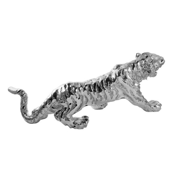 Silver Sculpture Statue Resin Tiger 55*15*18 cm