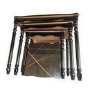 Rectangular Nesting Coffee Table Abstract Design Set of 4 Pcs