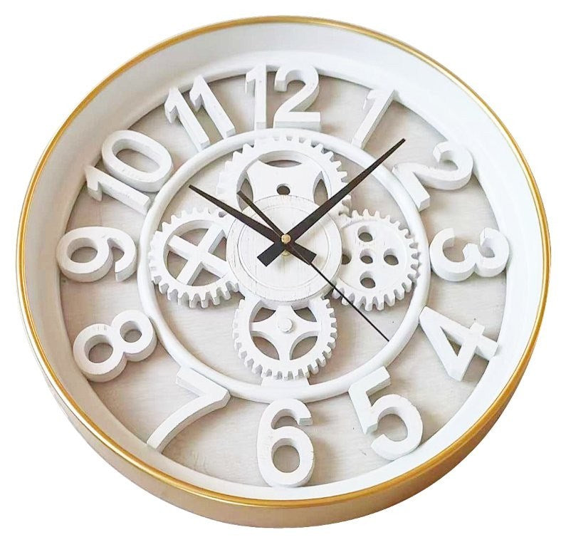 Antique Analog Vintage Craft Mechanical Round Wall Clock 40*40 cm