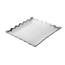 Square Ceramic Plate Silver Rim Serving Dish 20.5*20.5*2.5 cm