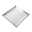 Square Ceramic Plate Silver Rim Serving Dish 20.5*20.5*2.5 cm