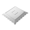 Square Ceramic Plate Silver Rim Serving Dish 20.5*20.5*2.5 cm