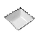 Square Ceramic Bowl Silver Rim Serving Dish 11.5*11.5*5 cm