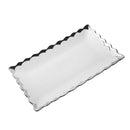 Rectangle Ceramic Plate Silver Rim Serving Dish 25.5*15.5*2 cm