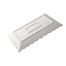 Rectangle Ceramic Plate Silver Rim Serving Dish 25.5*15.5*2 cm