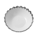 Round Ceramic Bowl Silver Rim Serving Dish 21*21*.5 cm