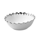Round Ceramic Bowl Silver Rim Serving Dish 16*16*6.5 cm