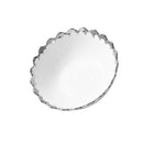 Round Ceramic Bowl Silver Rim Serving Dish 16*16*6.5 cm